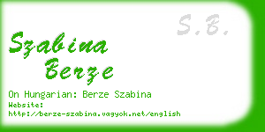 szabina berze business card